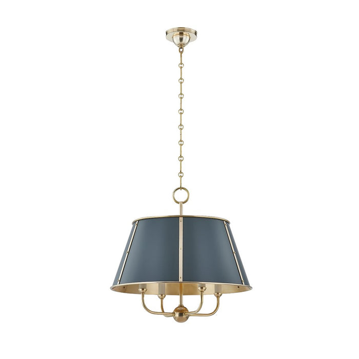 Hudson Valley Cambridge 4Lt Chandelier, Brass/Soft Studio Green - MDS120-AGB-SSG