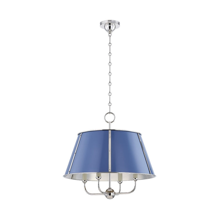 Hudson Valley Cambridge 4Lt Chandelier, Nickel/French Blue - MDS120-PN-FBL