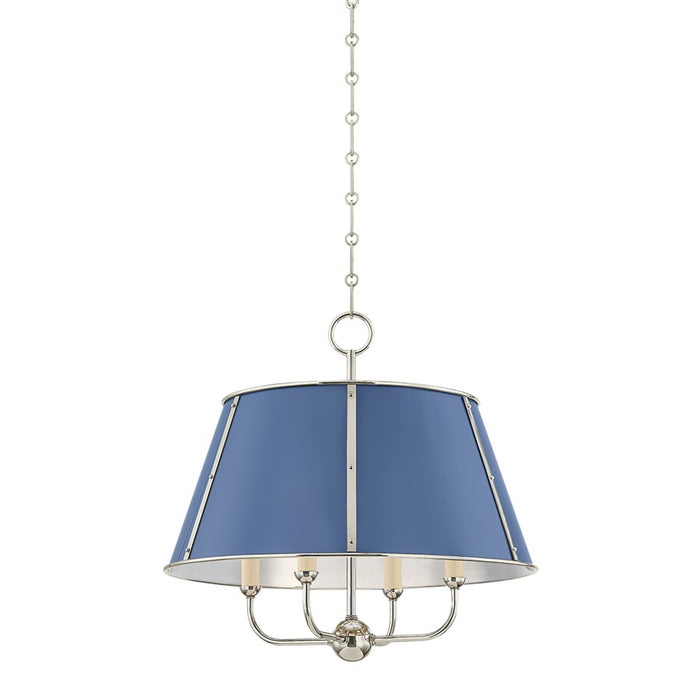Hudson Valley Cambridge 4Lt Chandelier, Nickel/French Blue