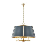 Hudson Valley Cambridge 6Lt Chandelier, Brass/Soft Studio Green - MDS121-AGB-SSG