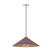 Hudson Valley Clivedon 1Lt 20" Pendant, Brass/Soft Crimson - MDS1402-AGB-CRN