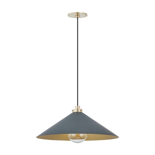 Hudson Valley Clivedon 1Lt 20" Pendant, Brass/Green - MDS1402-AGB-SSG