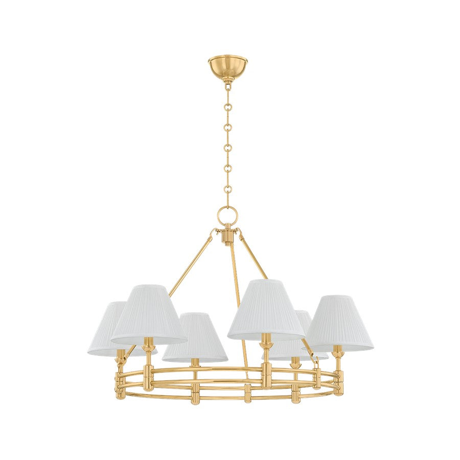 Hudson Valley Howard 6 Light Chandelier, Aged Brass - MDS1800-AGB