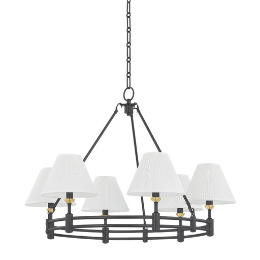 Hudson Valley Howard 6Lt Chandelier, Brass/Distressed Bronze - MDS1800-AGB-DB