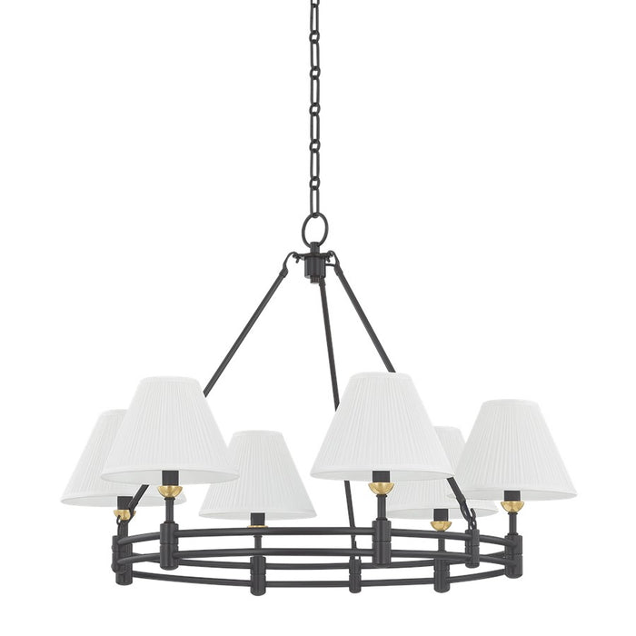 Hudson Valley Howard 6Lt Chandelier, Brass/Distressed Bronze - MDS1800-AGB-DB
