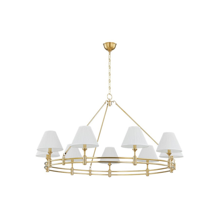 Hudson Valley Howard 9 Light Chandelier, Aged Brass - MDS1801-AGB