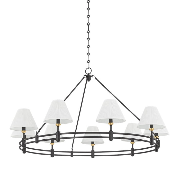 Hudson Valley Howard 9Lt Chandelier, Brass/Distressed Bronze - MDS1801-AGB-DB