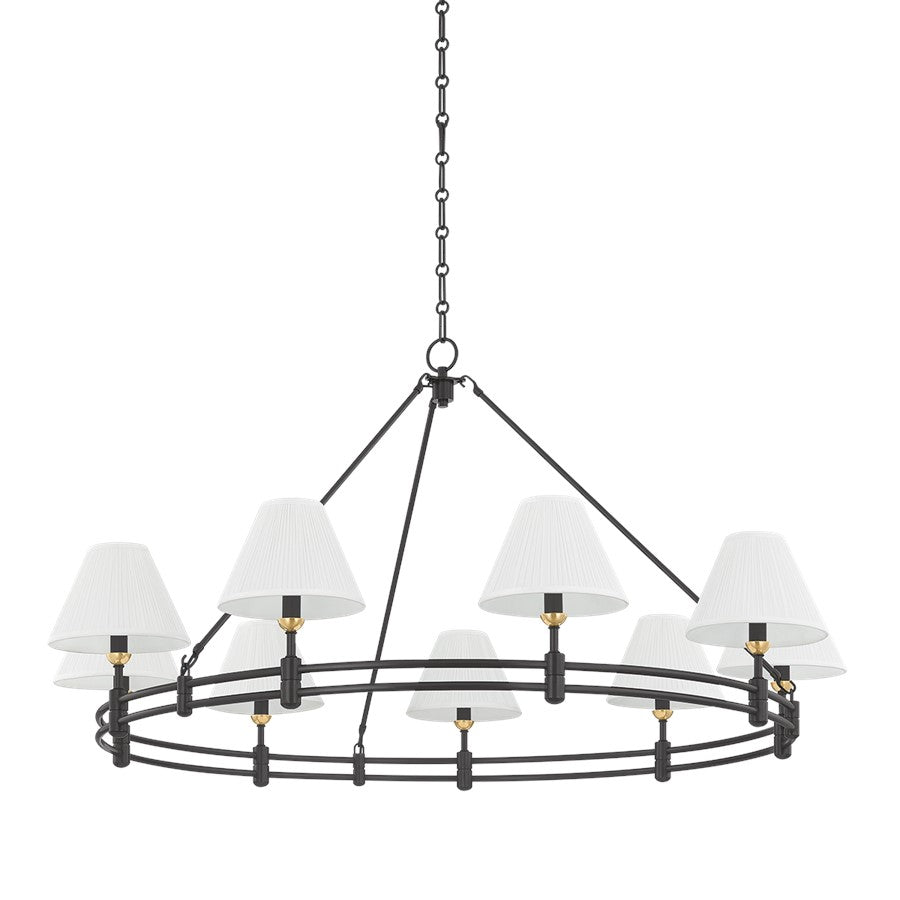 Hudson Valley Howard 9Lt Chandelier, Brass/Distressed Bronze - MDS1801-AGB-DB