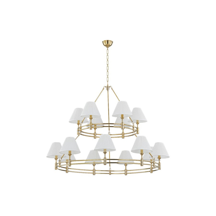 Hudson Valley Howard 15 Light Chandelier, Aged Brass - MDS1802-AGB