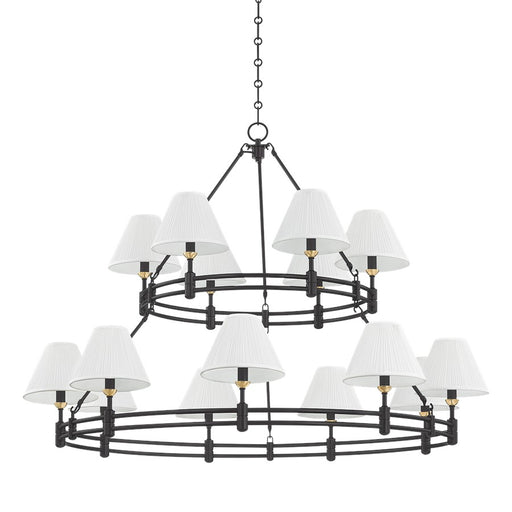 Hudson Valley Howard 15Lt Chandelier, Brass/Distressed Bronze - MDS1802-AGB-DB