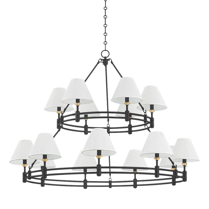 Hudson Valley Howard 15Lt Chandelier, Brass/Distressed Bronze - MDS1802-AGB-DB