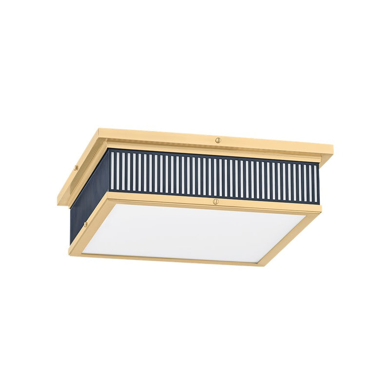 Hudson Valley Ashdown 1Lt Flush Mount/25W, Brass/Bronze/White - MDS1900-AGB-DBL