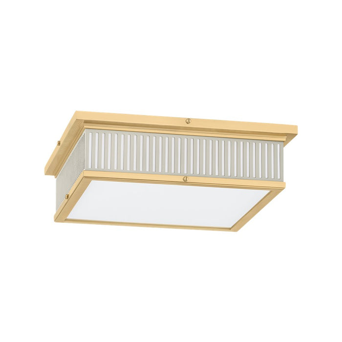 Hudson Valley Ashdown 1Lt Flush Mount/25W, Brass/White/White - MDS1900-AGB-OW