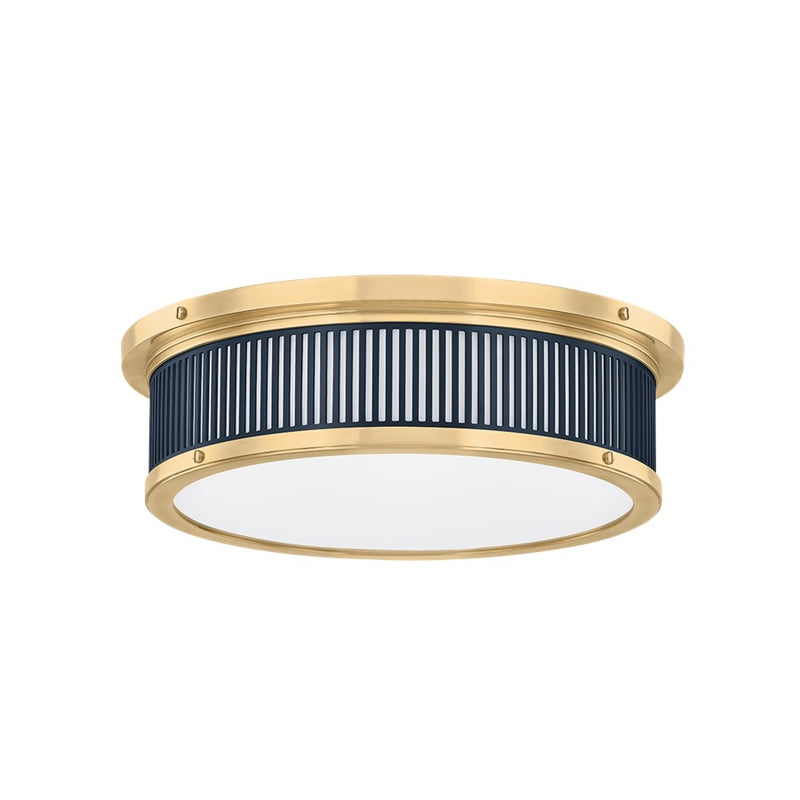 Hudson Valley Ashdown 1Lt Flush Mount/26W, Brass/Bronze/White - MDS1901-AGB-DBL