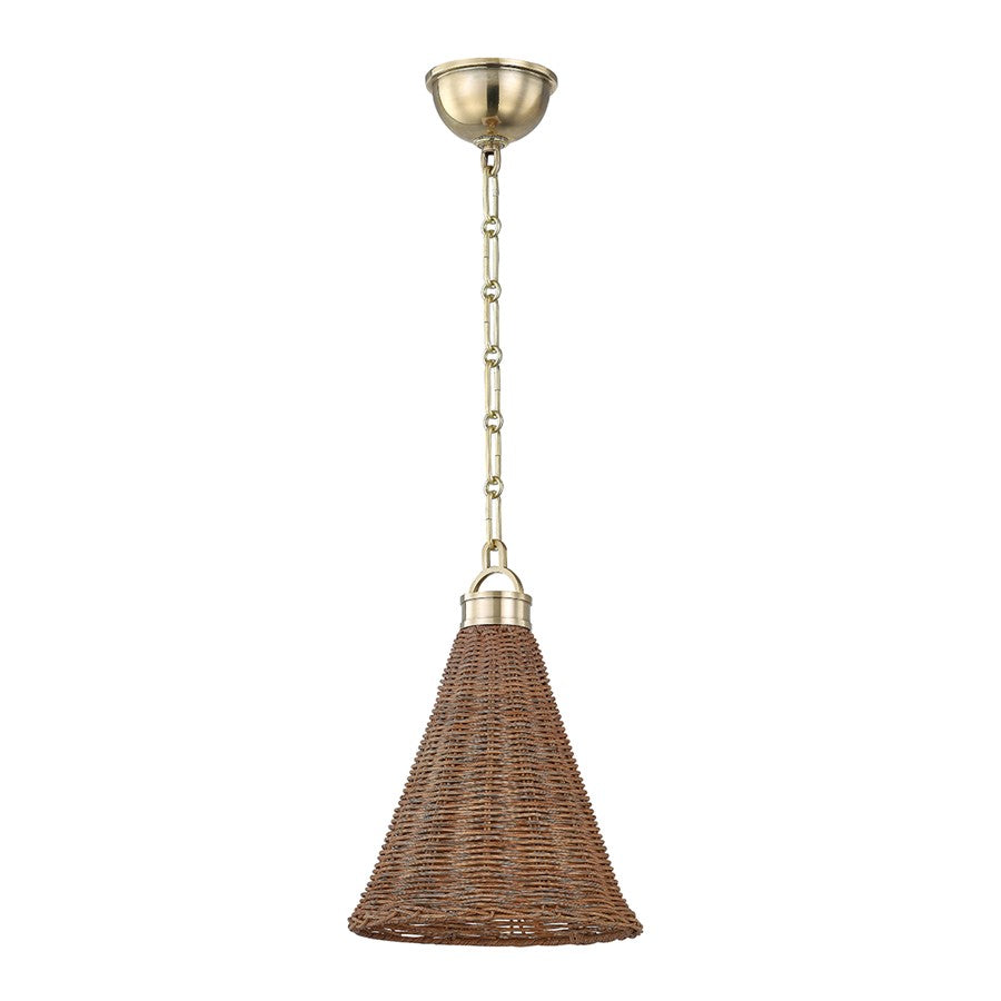 Hudson Valley Kensington 1 Light 13" Pendant, Aged Brass - MDS2101-AGB