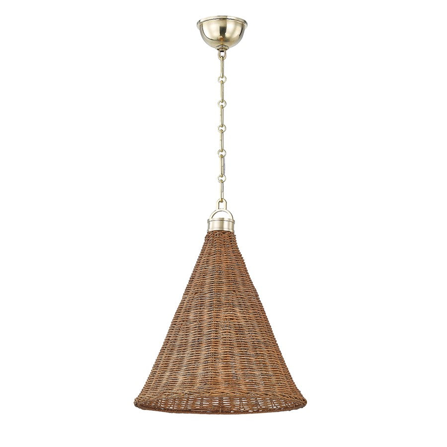 Hudson Valley Kensington 1 Light 19" Pendant, Aged Brass - MDS2102-AGB