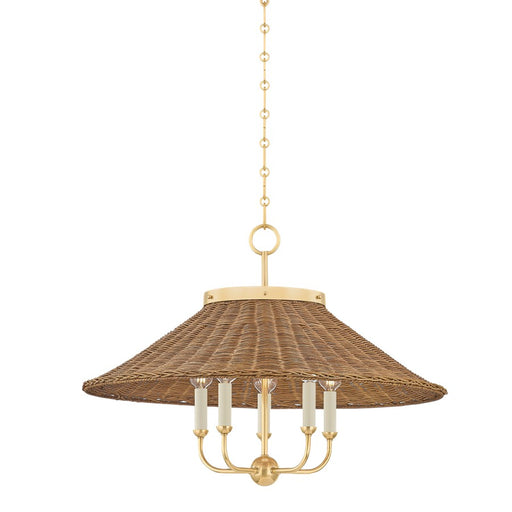 Hudson Valley Kensington 5 Light Chandelier, Aged Brass