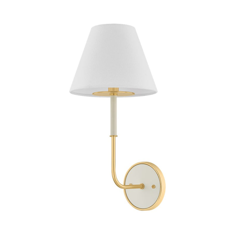 Hudson Valley Wedgewood 1Lt Wall Sconce, Brass/White/White - MDS2200-AGB-OW