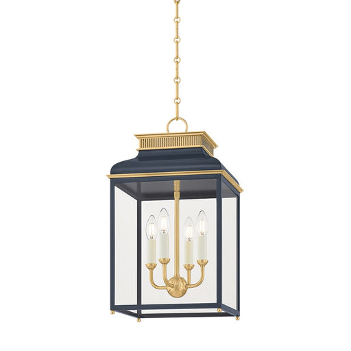 Hudson Valley Houghton 4Lt 22" Lantern, Brass/Bronze/Clear