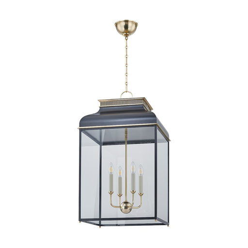 Hudson Valley Houghton 4Lt 33" Lantern, Brass/Bronze/Clear - MDS2401-AGB-DBL