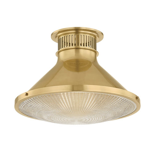 Hudson Valley Highclere 1Lt 18" Flush Mount, Brass/Clear Optic
