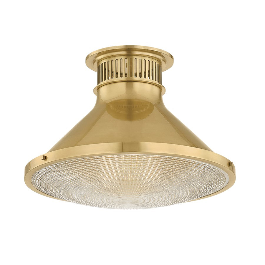 Hudson Valley Highclere 1Lt 18" Flush Mount, Brass/Clear Optic