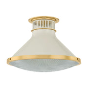 Hudson Valley Highclere 1Lt 18" Flush Mount, Brass/White/Clear - MDS2403-AGB-OW