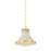 Hudson Valley Highclere 1Lt 13" Pendant, Brass/White/Clear
