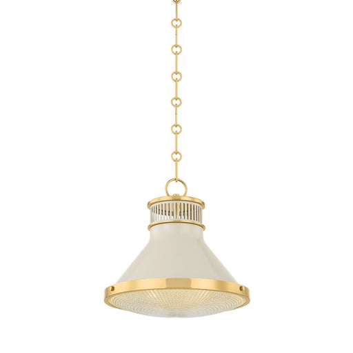 Hudson Valley Highclere 1Lt 13" Pendant, Brass/White/Clear