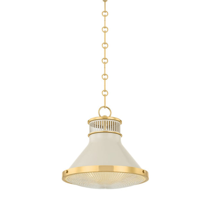 Hudson Valley Highclere 1Lt 13" Pendant, Brass/White/Clear