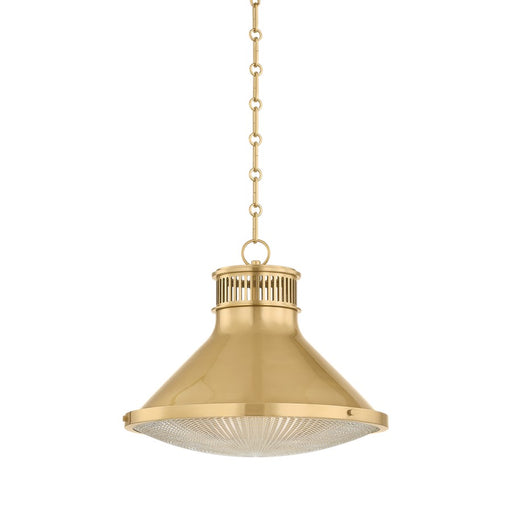 Hudson Valley Highclere 1Lt 18" Pendant, Aged Brass/Clear Optic