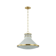 Hudson Valley Highclere 1Lt 18" Pendant, Brass/White/Clear - MDS2405-AGB-OW