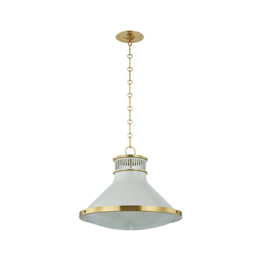 Hudson Valley Highclere 1Lt 18" Pendant, Brass/White/Clear - MDS2405-AGB-OW