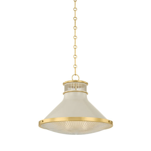 Hudson Valley Highclere 1Lt 18" Pendant, Brass/White/Clear