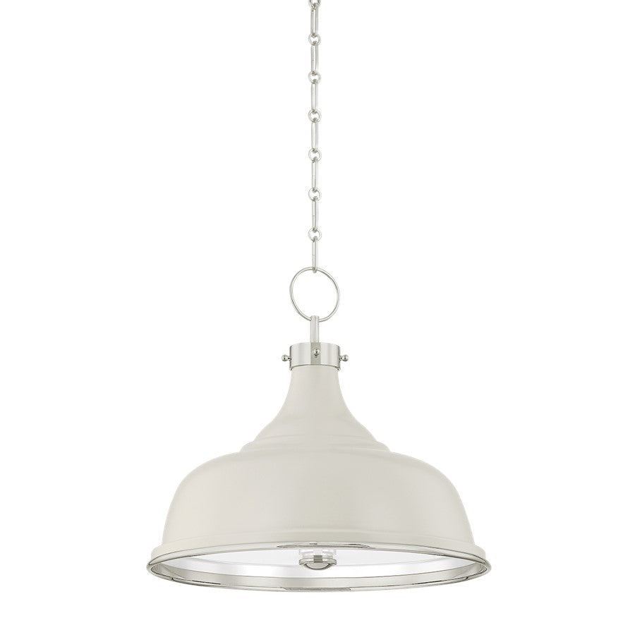 Hudson Valley Painted No.1 3Lt Pendant, Nickel/White/White Glass - MDS300-PN-OW