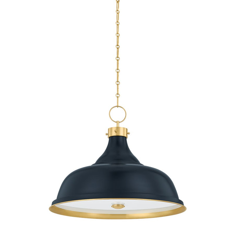 Hudson Valley Painted No.1 4Lt Pendant, Brass/Bronze/White - MDS300L-AGB-DBL