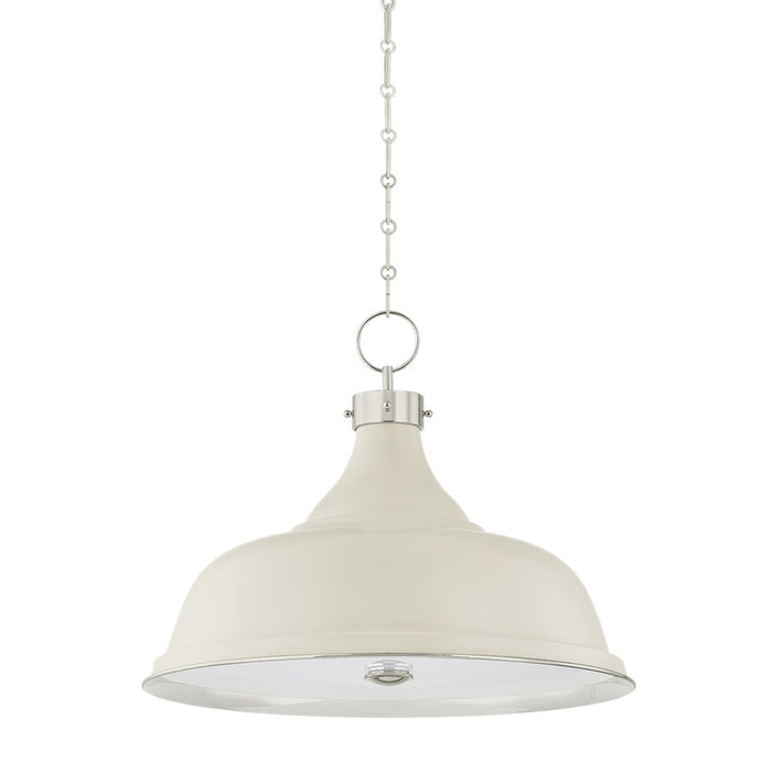 Hudson Valley Painted No.1 4Lt Pendant, Nickel/White/White Glass - MDS300L-PN-OW