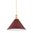 Hudson Valley Painted No.2 1Lt 21" Pendant, Brass/Soft Crimson - MDS352L-AGB-CRN