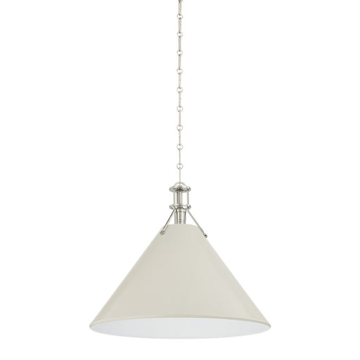Hudson Valley Painted No.2 1Lt Pendant, Nickel/White - MDS352L-PN-OW