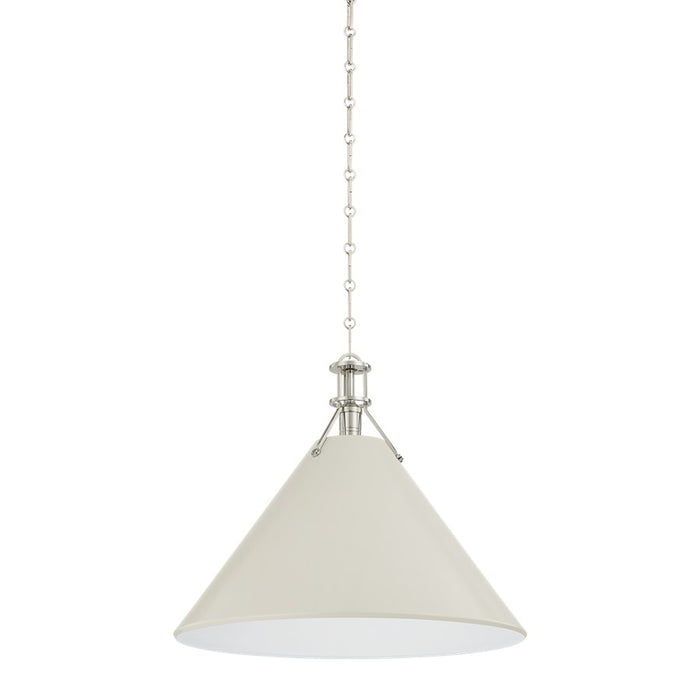 Hudson Valley Painted No.2 1Lt Pendant, Nickel/White - MDS352L-PN-OW