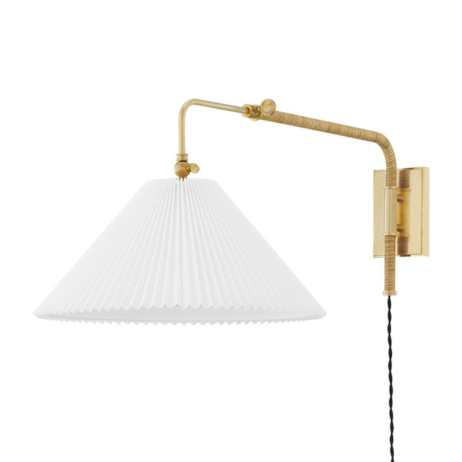 Hudson Valley Dorset 1 Light Wall Sconce, Aged Brass