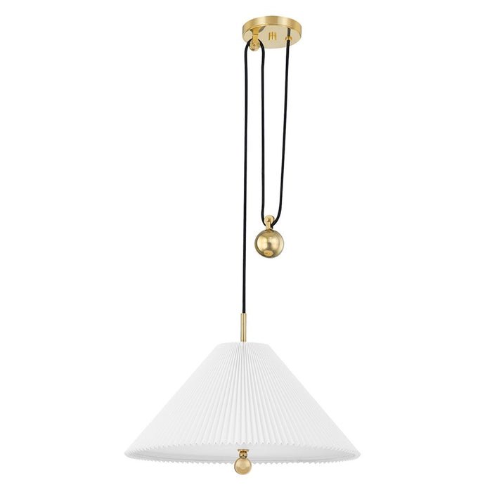 Hudson Valley Dorset 1 Light Pendant, Aged Brass