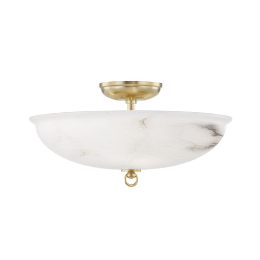 Hudson Valley Somerset 3 Light Semi Flush, Aged Brass