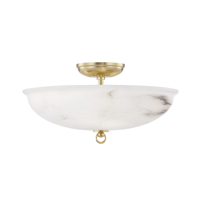 Hudson Valley Somerset 3 Light Semi Flush, Aged Brass