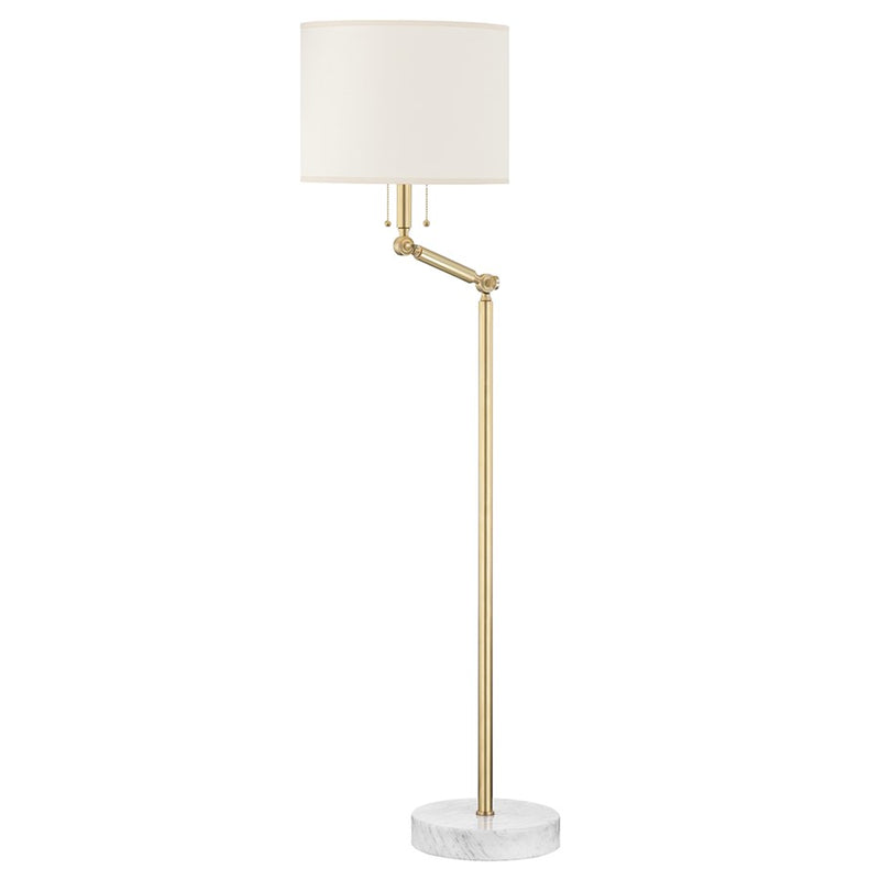 Hudson Valley Essex 2 Light Floor Lamp, Aged Brass