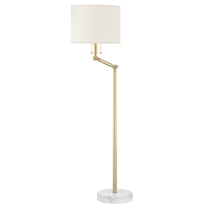 Hudson Valley Essex 2 Light Floor Lamp, Aged Brass