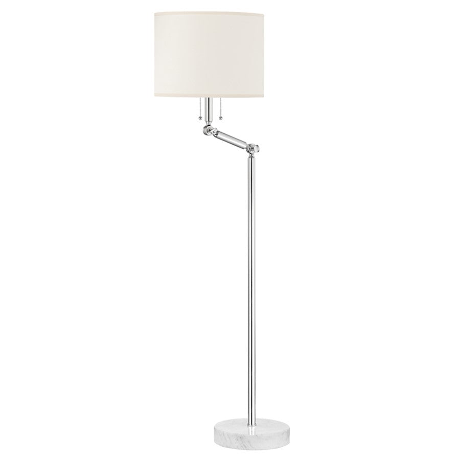 Hudson Valley Essex 2 Light Floor Lamp, Polished Nickel
