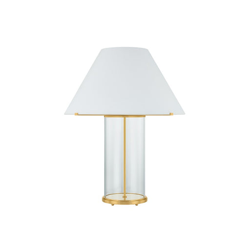 Hudson Valley Inglewood 1Lt Table Lamp, Aged Brass/White Linen - MDSL2500-AGB