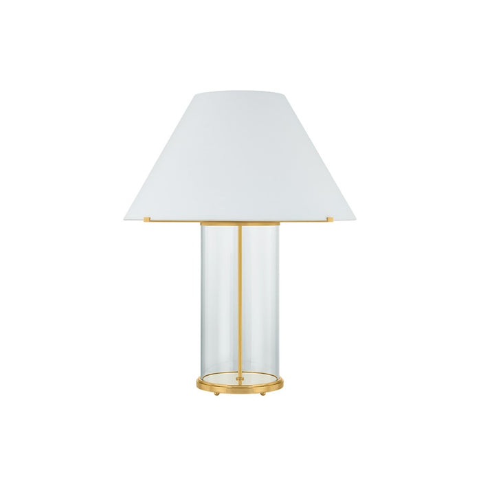 Hudson Valley Inglewood 1Lt Table Lamp, Aged Brass/White Linen - MDSL2500-AGB