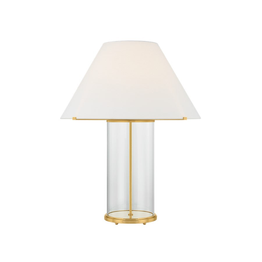 Hudson Valley Inglewood 1Lt Table Lamp, Aged Brass/White Linen